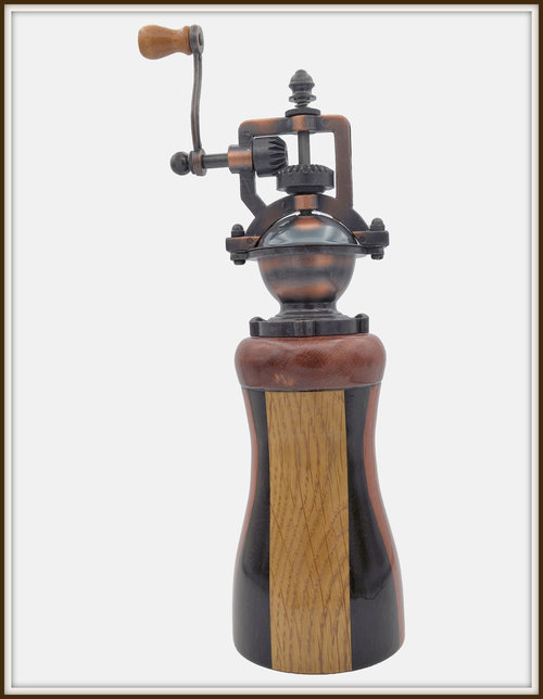 #2377 "Antique" Style Pepper Mill Multi-Wood