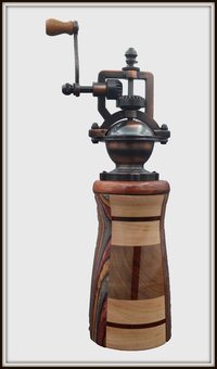 #2376 "Antique" Style Pepper Mill Multi-Woods