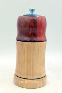 #2770—Combination Pepper Mill & Salt Shaker iwith Red Birch & Red Heart woods